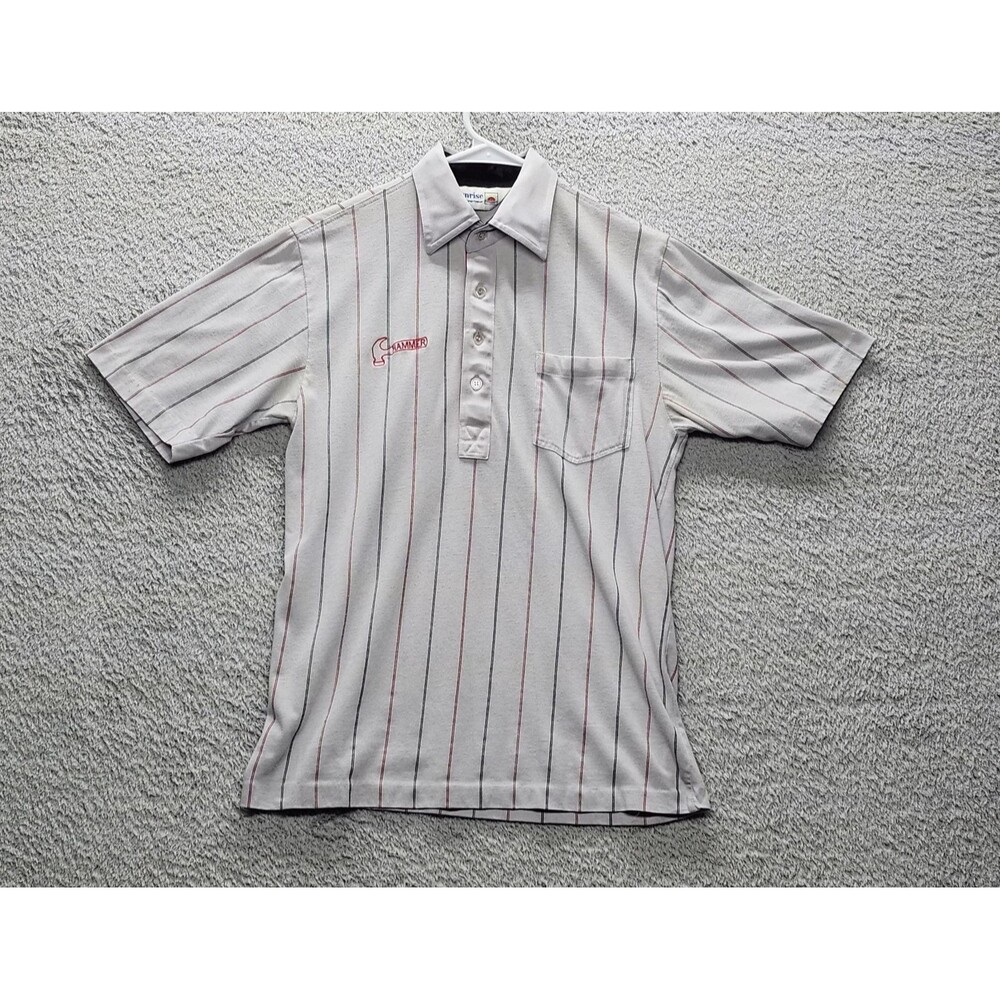 vintage 70s 80s sunrise Hammer embroidered Employee polo shirt Size Small